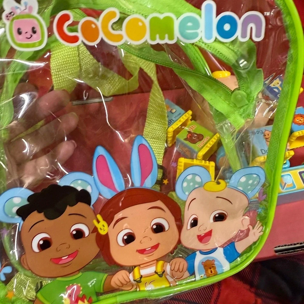 CocoMelon Clear Backpack & JJ Interactive Phonics Toy Set